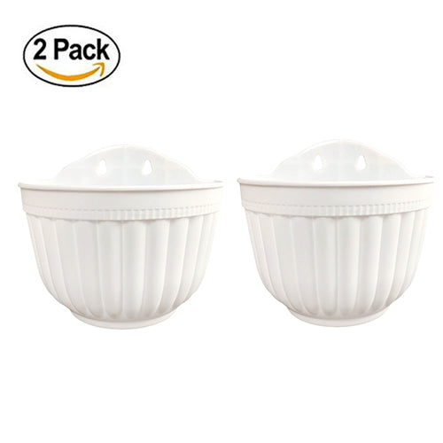 outdoor white hanging planter Resin Wall Hanging Planter Pots Vertical Garden Living Wall Mount Wind – Orimerc