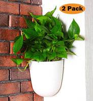 Corner Wall Mounted Hanging Planter Self Watering Triangle Plastic Flower Pot Decorative Modern Plant Vase Container Holder for Succulent Cactus Indoor Outdoor Home Office Décor African Violet White-Free Shipping