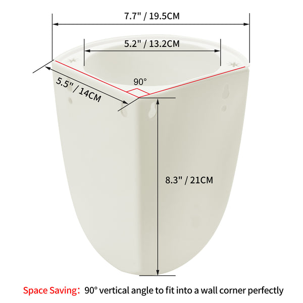 Corner Wall Mounted Hanging Planter Self Watering Triangle Plastic Flo ...