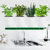 Hanging Planter Pots Self Watering Vertical Garden Wall Mount Window Hang Round Plastic Container Indoor Outdoor for Plants Flowers Succulent Kitchen Living Herbs Holder Decor Decoration White-Free Shipping