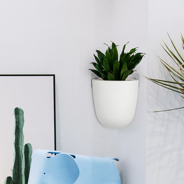 corner wall plant pot Corner Wall Mounted Hanging Planter Self Watering Triangle Plastic Flower Pot Decorative Modern Plant Vase Container Holder for Succulent Cactus