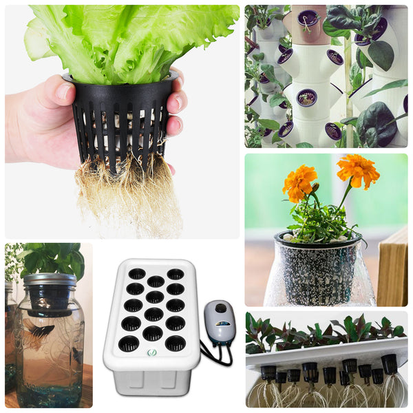 net pot plants 3 Inch Net Cup Pots Wide Lip Rim with Self Watering Wick & Plant Label – Orimerc